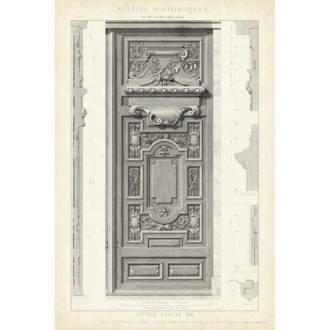 Motifs Historiques III Black Modern Wood Framed Art Print with Double Matting by Unknown