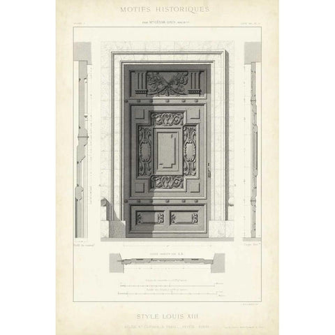 Motifs Historiques IV Gold Ornate Wood Framed Art Print with Double Matting by Unknown