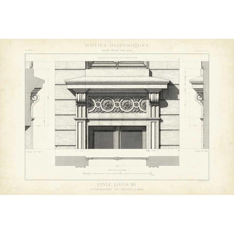 Motifs Historiques V Gold Ornate Wood Framed Art Print with Double Matting by Unknown