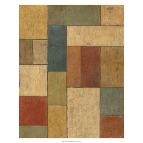 Tiled Abstract I Gold Ornate Wood Framed Art Print with Double Matting by Meagher, Megan