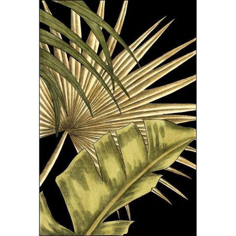 Rustic Tropical Leaves II Gold Ornate Wood Framed Art Print with Double Matting by Harper, Ethan