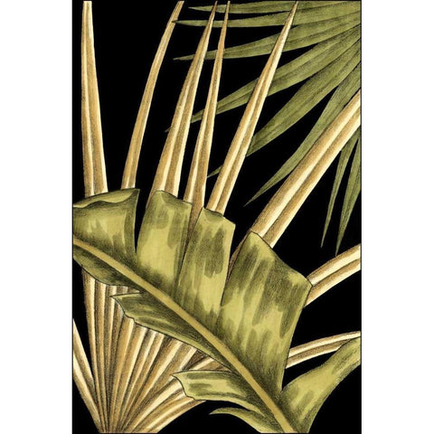 Rustic Tropical Leaves III Gold Ornate Wood Framed Art Print with Double Matting by Harper, Ethan