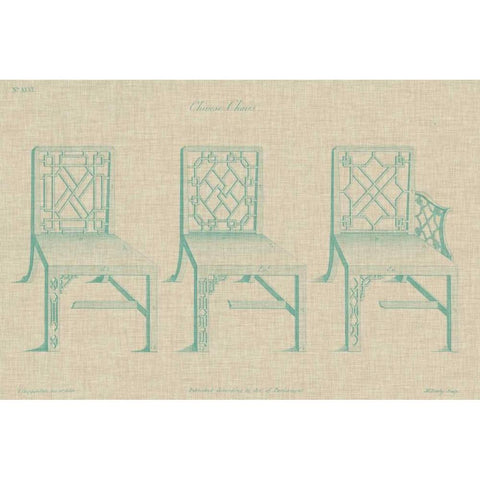 Chinese Chippendale Chairs I White Modern Wood Framed Art Print by Vision Studio