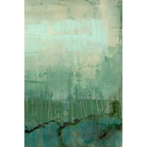 Emerald Sky II Black Modern Wood Framed Art Print with Double Matting by Goldberger, Jennifer