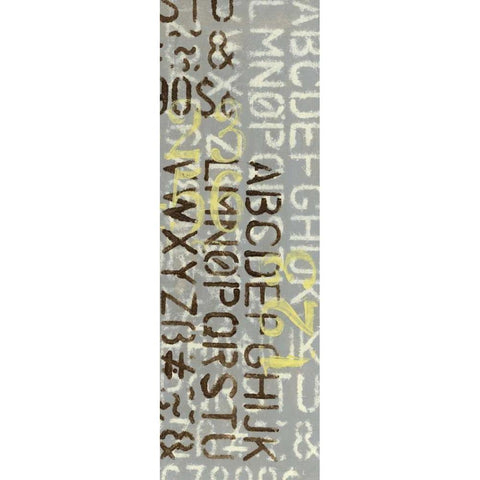 Numbered Letters II Black Modern Wood Framed Art Print by Goldberger, Jennifer
