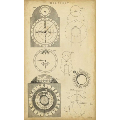 Clockworks I Black Modern Wood Framed Art Print by Chambers