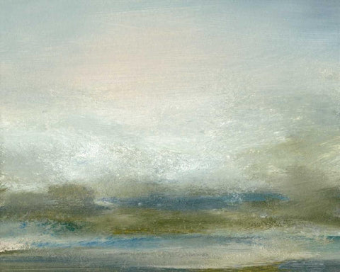 Sea I White Modern Wood Framed Art Print with Double Matting by Gordon, Sharon