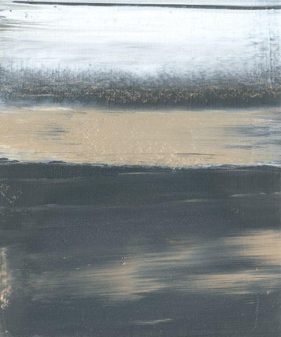 Glide I White Modern Wood Framed Art Print with Double Matting by Gordon, Sharon