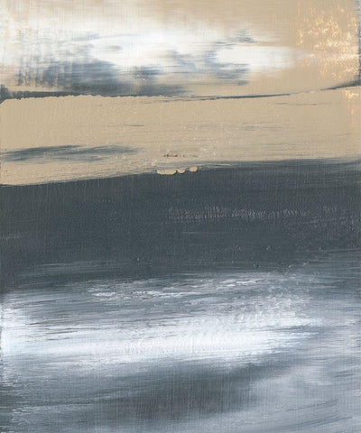 Glide II White Modern Wood Framed Art Print with Double Matting by Gordon, Sharon