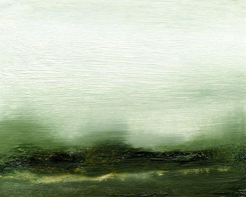 Verdant III White Modern Wood Framed Art Print with Double Matting by Gordon, Sharon