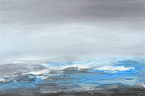 Serene IV White Modern Wood Framed Art Print with Double Matting by Gordon, Sharon