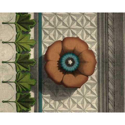 Floral Detail II Black Modern Wood Framed Art Print with Double Matting by Vision Studio