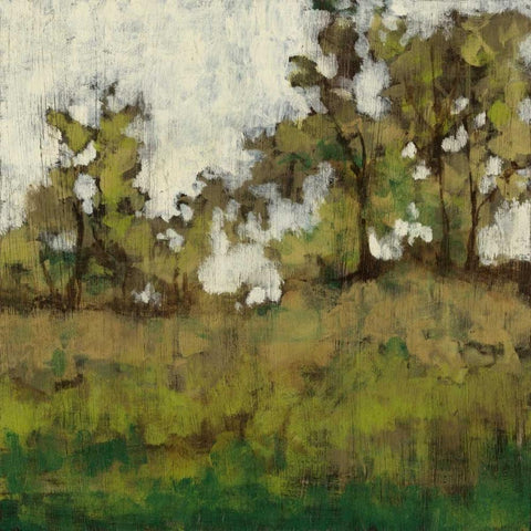 Meadow Lands I White Modern Wood Framed Art Print with Double Matting by Goldberger, Jennifer