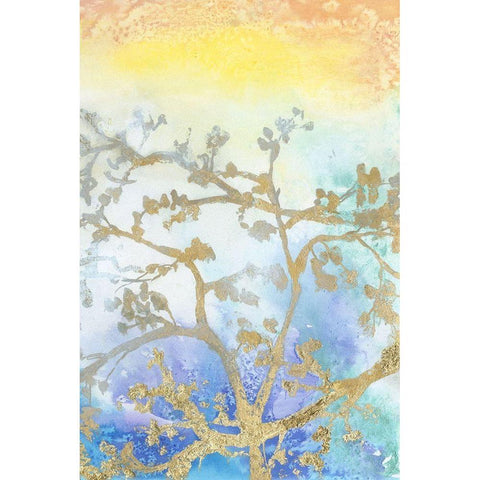 Gilt Branches II Black Modern Wood Framed Art Print by Goldberger, Jennifer