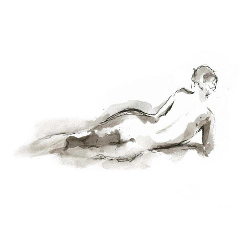 Ink Figure Study I White Modern Wood Framed Art Print by Harper, Ethan