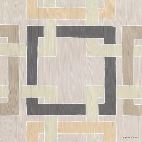 Non-Embellished Deco Stitch IV Black Modern Wood Framed Art Print with Double Matting by Lam, Vanna