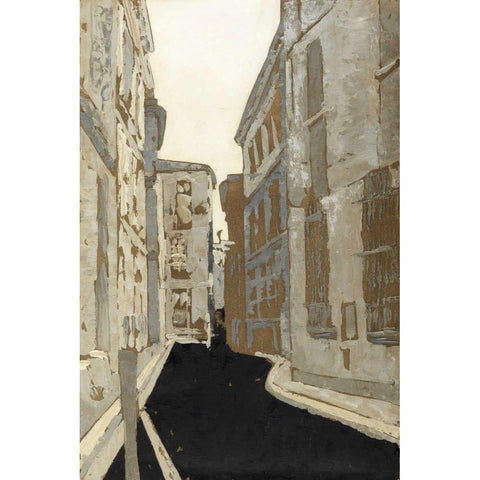 Non-Embellished Streets of Paris I Black Modern Wood Framed Art Print with Double Matting by Meagher, Megan