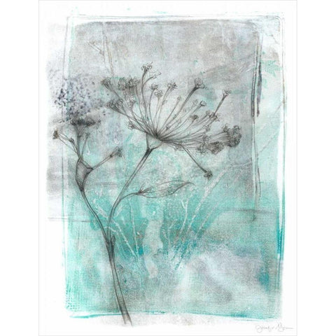 Ombre Wildflowers I White Modern Wood Framed Art Print by Goldberger, Jennifer