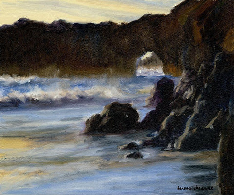Sunset on Santa Cruz White Modern Wood Framed Art Print with Double Matting by Chenault, Barbara