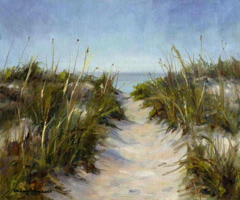 Seagrass and Sand Black Ornate Wood Framed Art Print with Double Matting by Chenault, Barbara
