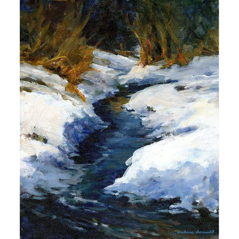 Snow on the Banks Gold Ornate Wood Framed Art Print with Double Matting by Chenault, Barbara