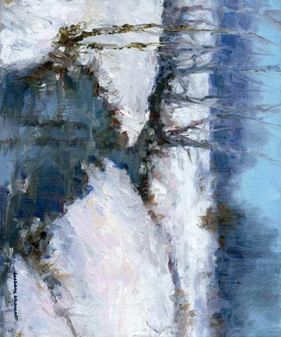 Winter White White Modern Wood Framed Art Print with Double Matting by Chenault, Barbara