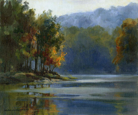 Morning Haze Black Ornate Wood Framed Art Print with Double Matting by Chenault, Barbara