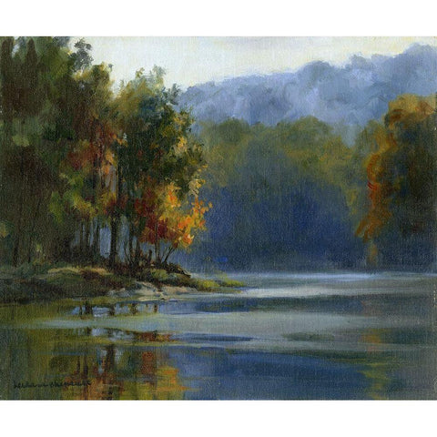 Morning Haze White Modern Wood Framed Art Print by Chenault, Barbara