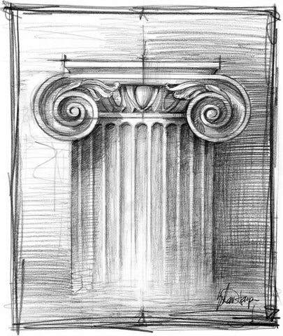 Non-Embellished Decorative Ornament III Black Ornate Wood Framed Art Print with Double Matting by Harper, Ethan