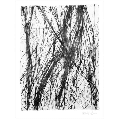 Free Flow II Black Modern Wood Framed Art Print with Double Matting by Goldberger, Jennifer