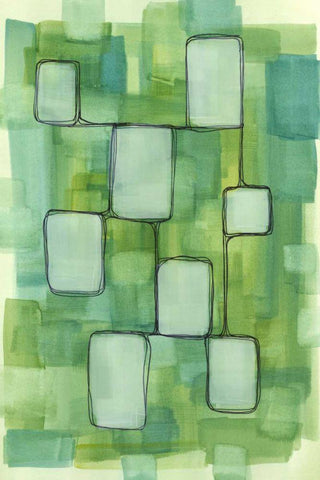 Meadow Light II White Modern Wood Framed Art Print with Double Matting by McMullen, Charles