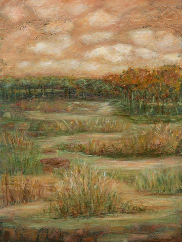 Autumn Sky I White Modern Wood Framed Art Print with Double Matting by Crawford, Beverly