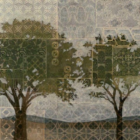 Patterned Arbor II Black Ornate Wood Framed Art Print with Double Matting by Meagher, Megan