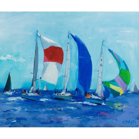 Chutes White Modern Wood Framed Art Print by Crain, Curt