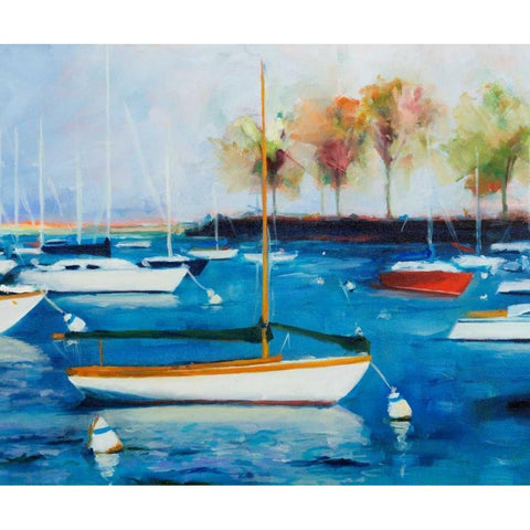 Mooring Basin Black Modern Wood Framed Art Print with Double Matting by Crain, Curt
