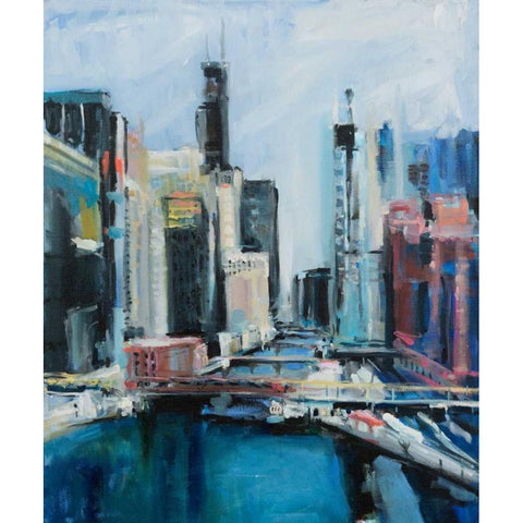 River View Black Modern Wood Framed Art Print with Double Matting by Crain, Curt
