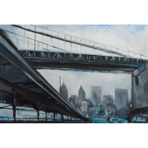 To the City White Modern Wood Framed Art Print by Crain, Curt