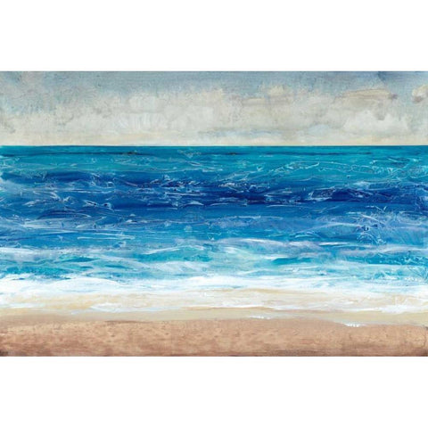 Crashing Blue II White Modern Wood Framed Art Print by OToole, Tim