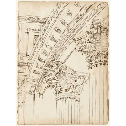 Architects Sketchbook IV Gold Ornate Wood Framed Art Print with Double Matting by Harper, Ethan