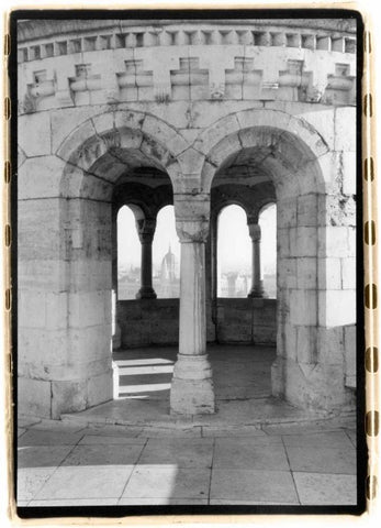 Fishermans Bastion I Budapest Black Ornate Wood Framed Art Print with Double Matting by DeNardo, Laura