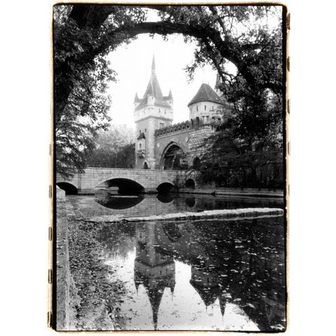 Castle Reflections Vajdahunyad Black Modern Wood Framed Art Print by DeNardo, Laura