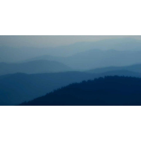 Blue Layers Black Modern Wood Framed Art Print with Double Matting by Head, Danny