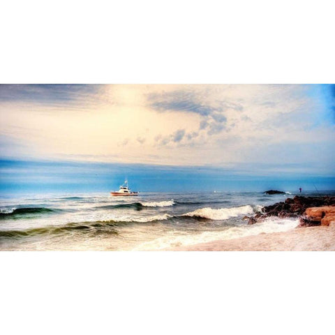 Heading to Sea Black Modern Wood Framed Art Print with Double Matting by Head, Danny