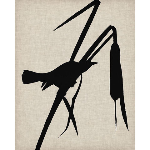 Audubon Silhouette II White Modern Wood Framed Art Print by Vision Studio