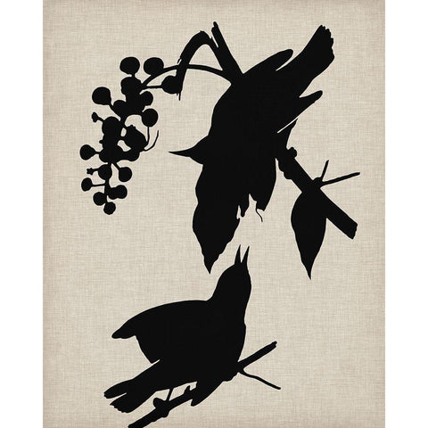 Audubon Silhouette III Gold Ornate Wood Framed Art Print with Double Matting by Vision Studio