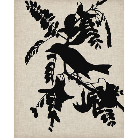 Audubon Silhouette V Gold Ornate Wood Framed Art Print with Double Matting by Vision Studio