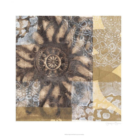 Iron Filigree II White Modern Wood Framed Art Print with Double Matting by Goldberger, Jennifer