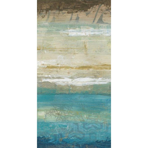 Ocean Strata III White Modern Wood Framed Art Print by Vess, June Erica