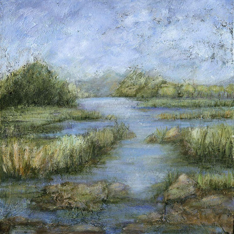 Marshland I Gold Ornate Wood Framed Art Print with Double Matting by Crawford, Beverly