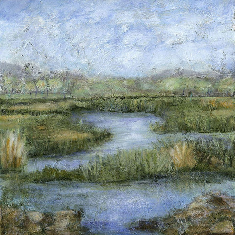 Marshland III White Modern Wood Framed Art Print by Crawford, Beverly